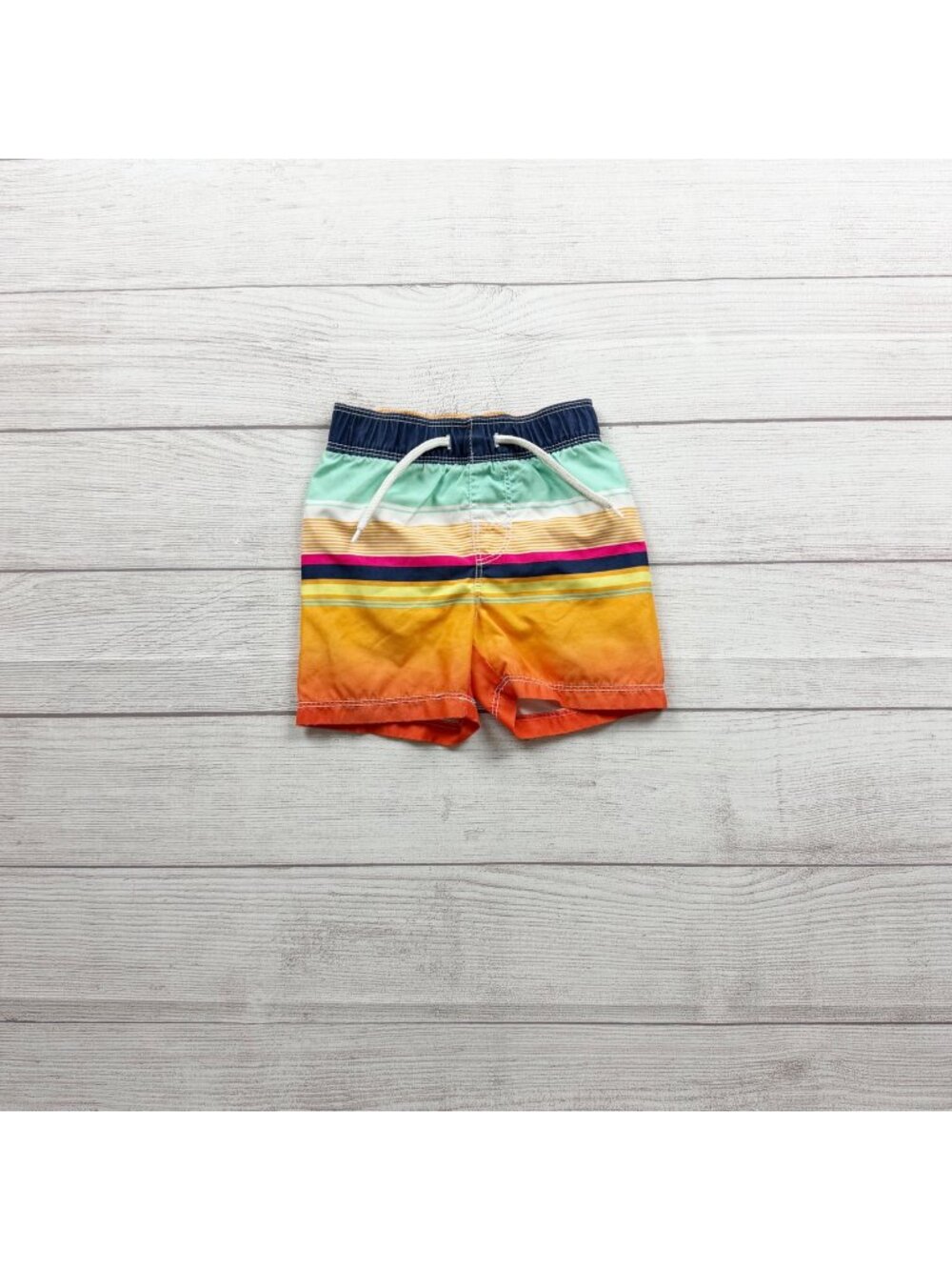 Old Navy Boys Swim Shorts Stripe Pattern 12-18 Months